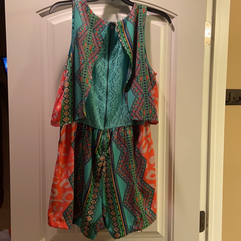 Lovemarks Aztec Border Print Multi Colored Romper - image 4